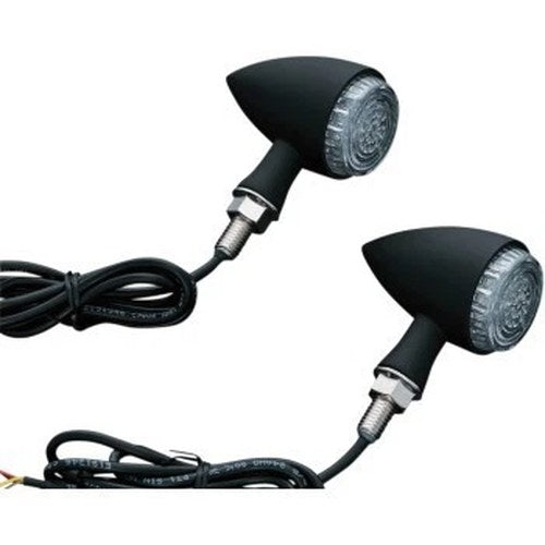 Kuryakyn 2510 Gloss Black Amber Single Function Torpedo LED Lights