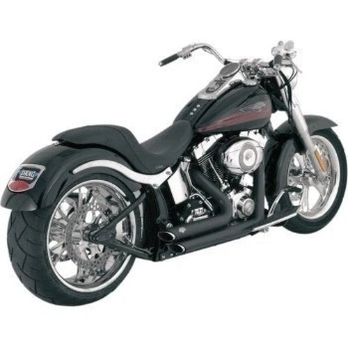Vance & Hines 47221 Black Shortshots Staggered Exhaust System for 86-11 Softail