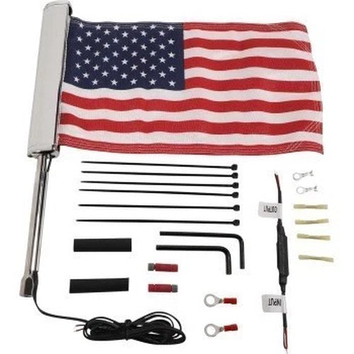 Ciro 70600 LED Lighted Flag Pole for 6" x 9" Flags - 12V Power for Motorcycles