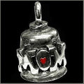 Pewter Motorcycle Gremlin Bell Mom Heart Made in Usa