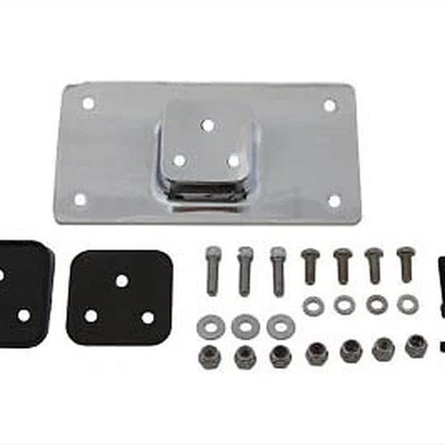 V-Twin 31-3943 Chrome Laydown License Plate Frame Bracket Kit for Harley