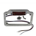V-Twin 42-0923 License Plate Frame Chrome Billet with LED Red Top Lamp