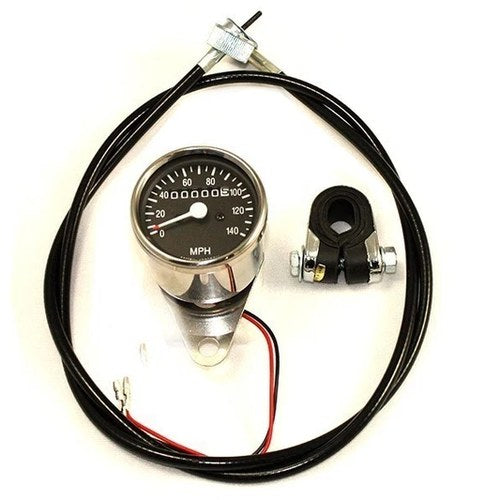 V-Twin 39-0316 Mini 60mm Speedometer Kit with 1:1 Ratio