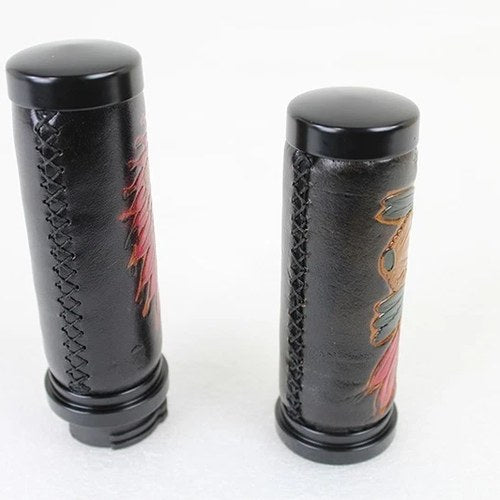V-Twin 28-0894 Indian Grip Set with Black Ends