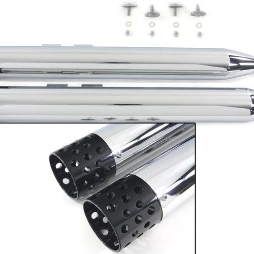 V-Twin 30-3383 Muffler Set with Black Shooter Style Ends