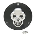 V-Twin 42-0558 Black Chrome Skull Derby Cover -Big Twin 84-98 & Shovelhead 70-84