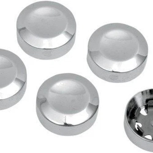 Drag Specialties 1201-0597 Chrome Rear 7/16" Pulley Hex Bolt Covers for Harley
