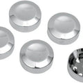 Drag Specialties 1201-0597 Chrome Rear 7/16" Pulley Hex Bolt Covers for Harley