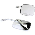 Drag Specialties Chrome Square Short Convex Mirrors for Harley