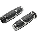 Ciro 54003 CHrome Chicane Hand Grips for Harley Cable Operated Throttle