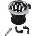 Ciro 50415 Chrome Cup Holder with Black Clamp for 1-1/4" Handlebars