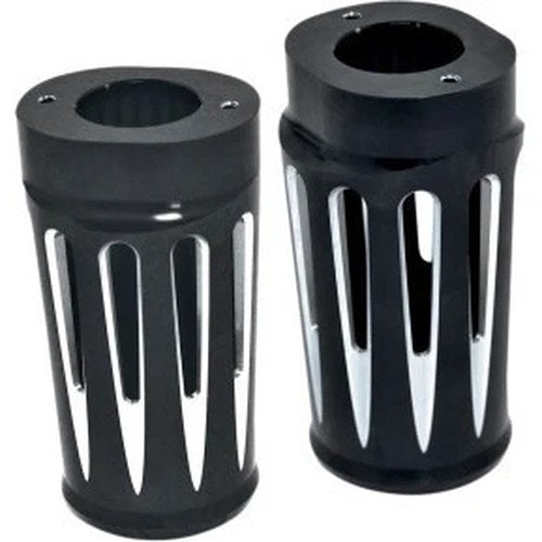 Arlen Ness 20-014 Deep Cut BLack Aluminum Fork Boot Covers for Touring 80-13
