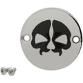 Drag Specialties 0940-1743 Chrome & Black Split Skull Timer Points Cover for M8