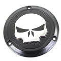 V-Twin Mfg. 42-0268 Black 3 Hole Skull Derby Cover for Big Twin 70-98
