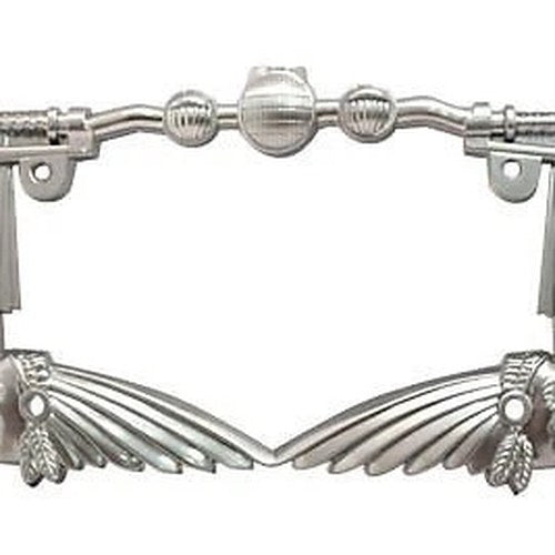 V-Twin 42-0163 Chrome Indian Design 4" x 7" License Plate Frame for Motorcycles