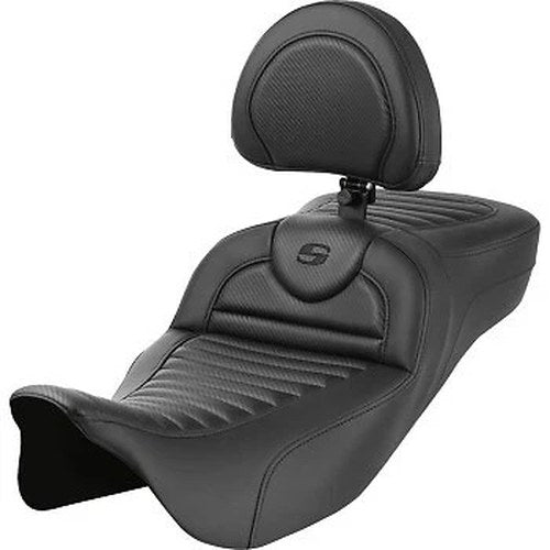 Saddlemen 808-07B-205B0 Roadsofa Extended Reach Seat- Tuck-n-Roll -Carbon Fiber