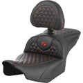 Saddlemen 823-07-189B4 Honeycomb Roadsofa Seat- Red Stitch - FLTR/FLHX '23-'24