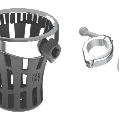 Ciro 55814 Chrome Gen 2 Drink Holder with 1-1/8 to 1-1/4" Handlebar Mount