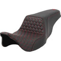 Saddlemen 808-07B-17704 Step-Up Seat Red Honeycomb Stitch for 08-24 Touring