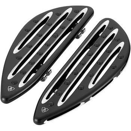 Arlen Ness 06-833 Black Deep Cut Driver Floorboards Touring 80-21 & Flst 86-17