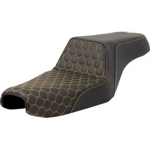 Saddlemen 807-11-17707 Step-Up Seat Gold Honeycomb Stitch - 04-22 3.3 & 2.1 Gal
