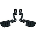 Kuryakyn 7599 Black 1-1/4" Highway Bar Longhorn Foot Peg Mount w/ Trident Dually