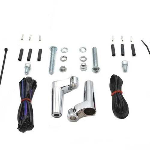 Chrome Front Turn Signal Mounts Relocation Kit for Harley Sportster / Dyna / Fxr