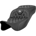 Saddlemen Road Sofa Extended Reach Seat White Lattice Stitch for 08-23 Touring