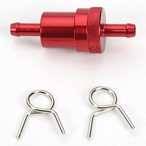 Emgo Red Anodized 5/16" Fuel Filter for Harley Sportster Softail Custom Chopper