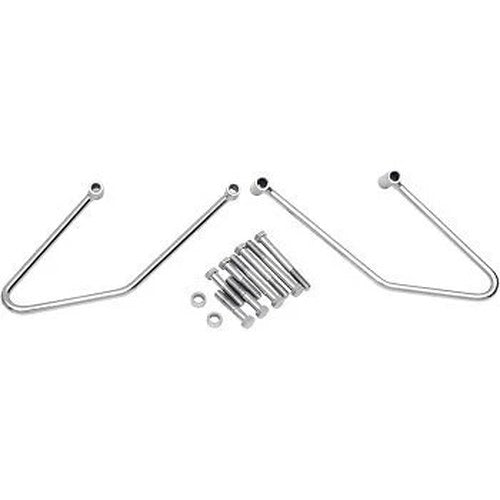 Drag Specialites Chrome Saddlebag Support Brackets for 06-10 Fxst 07-17 Flstf