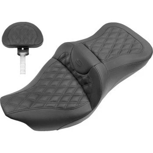 Saddlemen 808-07B-182TBR RoadSofa Seat w/Backrest Lattice Stitch for 09-24 Trike