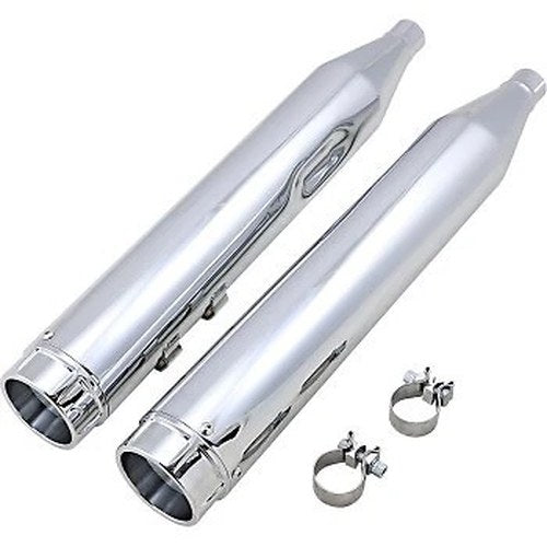 Vance & Hines 16673 Chrome Torquer 450 Slip-On Mufflers for Harley Touring 95-16