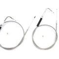 V-Twin Mfg 36-0866 41-1/2" Stainless Steel Throttle and Idle Cable Set +8" Over