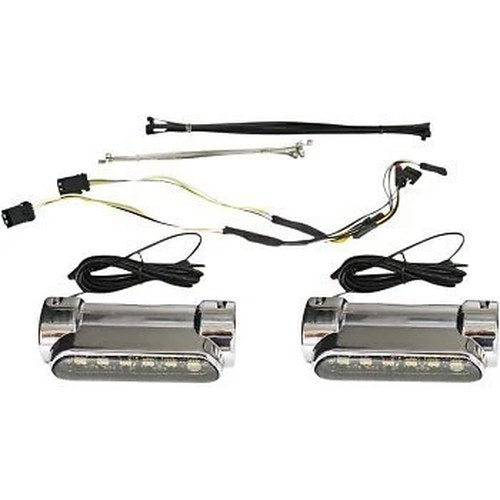 Custom Dynamics 2040-2528 Chrome Amber/White Engine Guard LEDs for 1-1/4" Bar