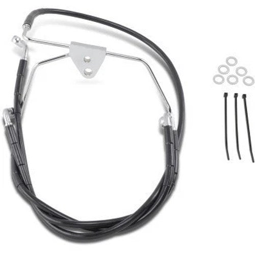 Drag Specialties 1741-2519 Extended Length Black Vinyl Front Brake Line Kit +10"