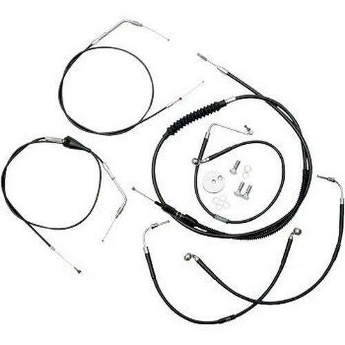 LA Choppers LA-8005KT-19B Black Vinyl Braided Handlebar Cable/Brake Line Kit