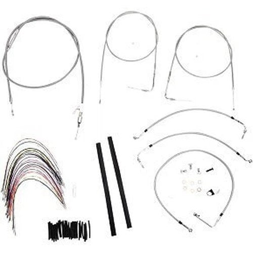 Burly Brand B30-1079 Complete Stainless Braided Handlebar Cable/Brake Line Kit