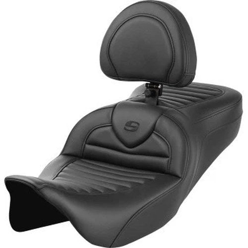 Saddlemen 808-07B-202B0 RoadSofa Seat w/ Backrest Tuck N Roll for 08-23 Touring