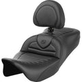Saddlemen 808-07B-202B0 RoadSofa Seat w/ Backrest Tuck N Roll for 08-23 Touring