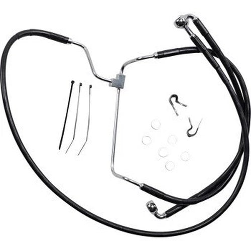 Drag Specialties 1741-3982 Extended Length Black Vinyl Brake Line Kit +8"