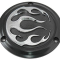 V-Twin 42-0471 Black 3-Hole Flame Derby Cover for 70-98 Big Twin Evo
