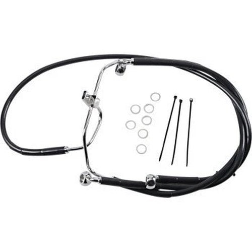 Drag Specialties 1741-2911 Extended Length Black Vinyl Brake Line Kit +10"
