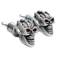 V-Twin 48-1620 Skull with Skeleton Hand License Plate Topper Set