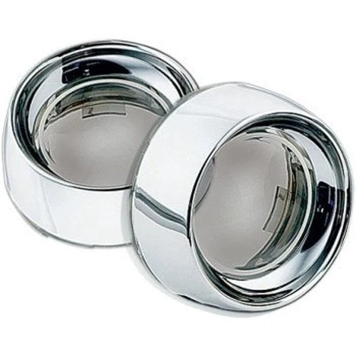 Kuryakyn 2107 Deep-Dish Bezels Chrome/Smoke Lens for Harley Deuce Style Signals