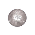 V-Twin 42-0747 Chrome Flame Derby Cover 3-Bolt for Big Twin Evo 70-98