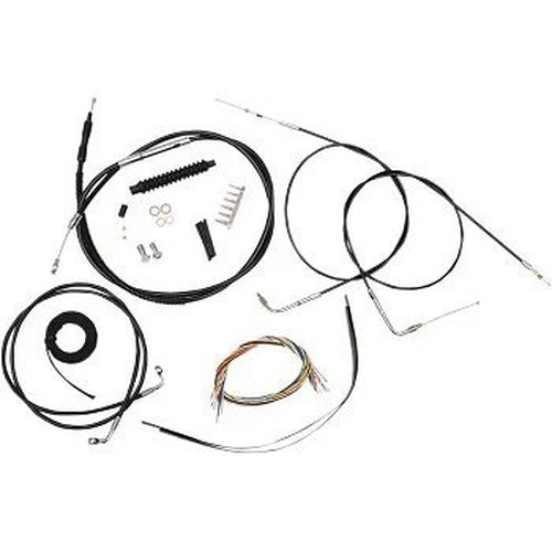 LA Choppers LA-8110KT2A-13B Black Vinyl Braided Handlebar Cable/Brake Line Kit