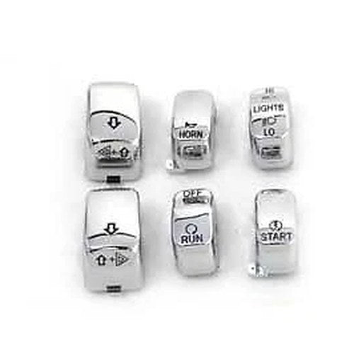 V-Twin 32-0562 Chrome Switch Button Covers Caps for Harley Softail Dyna 96-13