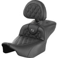 Saddlemen 823-07-184B2 RoadSofa Seat Extended Reach w Backrest Gray Stitch