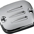 V-Factor 45486 Chrome Grooved Front Brake Master Cylinder Cover for Harley