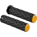 Arlen Ness 500-016 Gold Anodized Diamond Hand Grips for Electronic Tbw